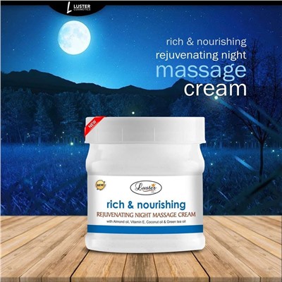 RICH & NOURISHING Rejuvenating Night Massage Cream, Luster (НАСЫЩЕННЫЙ И ПИТЕЛЬНЫЙ омолаживающий ночной массажный крем для лица, Ластер), 500 мл.