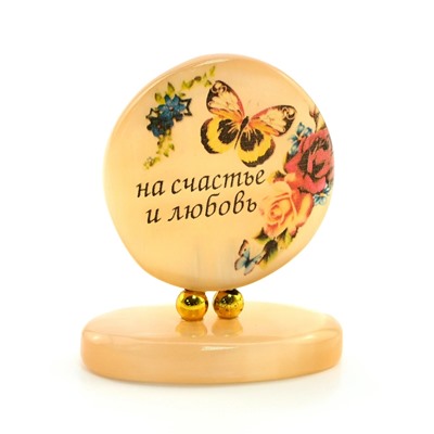 Сувенир из селенита "На счастье и любовь №1" 45*25*55мм
