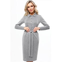 Платье с люрексом с отложным воротником