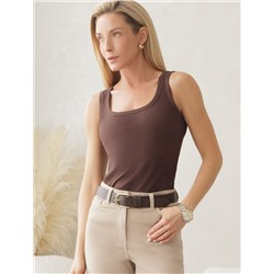 Топ из трикотажа в широкий рубчик