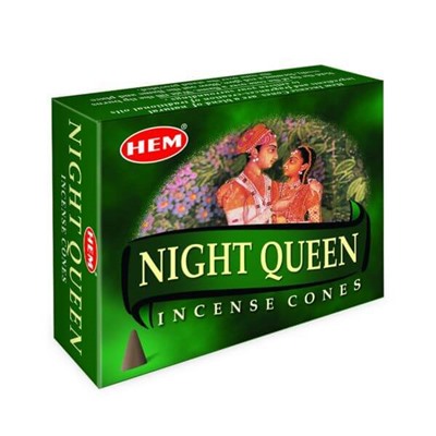 Hem Incense CONES NIGHT QUEEN (Благовония конусы КОРОЛЕВА НОЧИ, Хем), уп. 10 конусов.