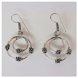 Серьги Два кольца одно в другом German silver ИНДИЯ, металл SH AME4527