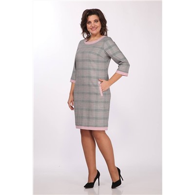 Lady Style Classic 1427/120 серый_с_розовым, Платье