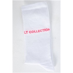 Носки LT Collection (белые/розовая надпись)