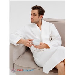Мужской вафельный халат с шалькой белый В-04 (9)