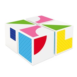 Пластиковые кубики "Для умников" 4 кубика с карточками Baby Toys