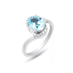 Кольцо из серебра топаз, Кипр