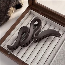 Заколка-краб для волос матовый Коричневый ЗМЕЙКА