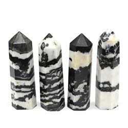 Кристалл из яшмы чёрно белой "Карандаш" 23*21*85мм, 80-89г