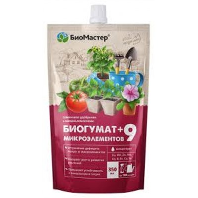БиоГумат +9 микроэлементов 0,35л дойпак (Био Мастер)/25шт