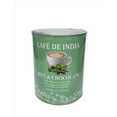 Cafe De India MINT & CHOCOLATE, Bharat Bazaar (100% Натуральный растворимый кофе СО ВКУСОМ МЯТЫ И ШОКОЛАДА, Бхарат Базаар), 100 г.