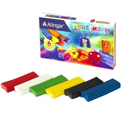 Пластилин  6цв.  Alingar 90г Монстрики без стека  AL8351