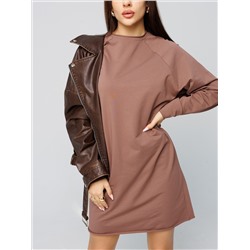 Женское платье с рукавом реглан из футера 2-х нитки Lingeamo какао ВП-11 (02)