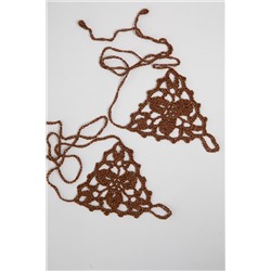 Барефуты Вязанные украшения на ноги (терракот) БФ03