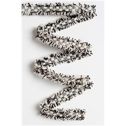 Тесьма отделочная 2 см*5 ярд "Бахрома с бархатом" (SF-2463) белый