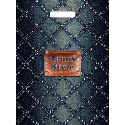 Пакет прорубная ручка 45*34см Джинсовый бутик (вып.по 50шт.) н00117415