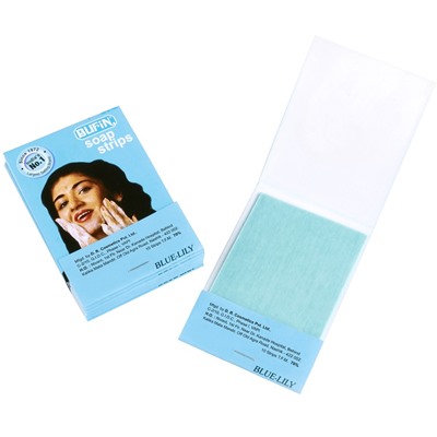 Soap Strips BLUE-LILY Bufin (Мыло одноразовое, полоски (стрипсы), аромат ГОЛУБАЯ ЛИЛИЯ, Бафин), 1 шт.
