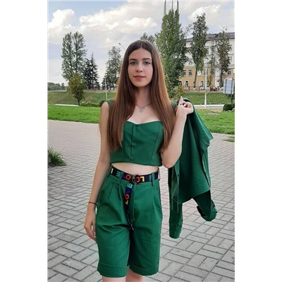 Lady Smile 901 зеленый, Жакет,  Шорты