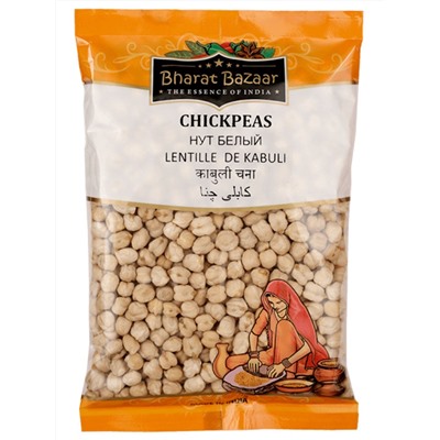 CHICKPEAS (chana kabuli), Bharat Bazaar (НУТ БЕЛЫЙ, Бхарат Базар), 500 г.
