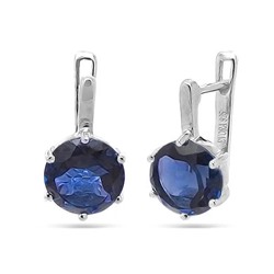 Серьги из серебра танзанит выращ., Момент