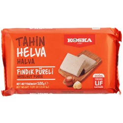Tahin Halva HAZELNUT PUREE, KOSKA (Кунжутная халва С ПЮРЕ ИЗ ФУНДУКА), 200 г.