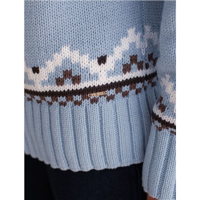 Свитер фактурной вязки из хлопка с акрилом