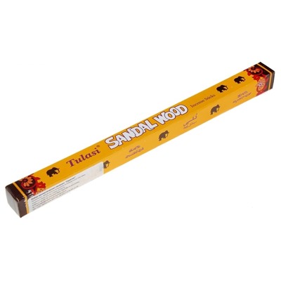 Tulasi SANDAL WOOD Incense Sticks, Sarathi (Туласи благовония САНДАЛОВОЕ ДЕРЕВО (со слониками), Саратхи), до 10 г..