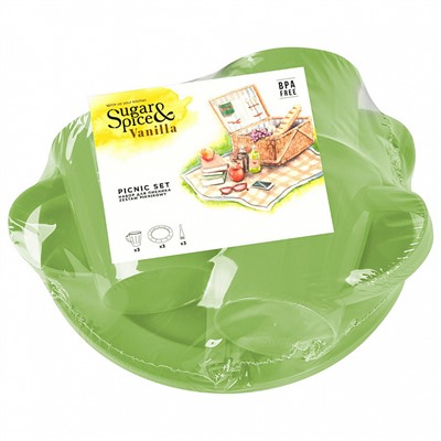 Набор для пикника Sugar&Spice Vanilla на 3 персоны, 9 предметов SE181112050 фисташка