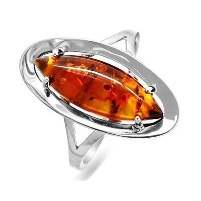 Кольцо из серебра янтарь, КП77