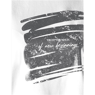 Нарядная футболка с принтом фольгой из премиального хлопка с эластаном