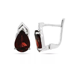 Серьги из серебра гранат, Виолет