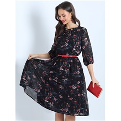 Платье шифоновое черное с завязками