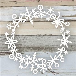 Трафарет для торта "Венок снежинки", 24 см