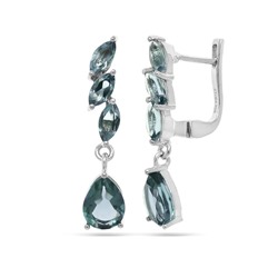 Серьги из серебра лондон топаз кварц, Фея