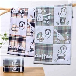Полотенце махровое "Время кофе" 35*75 см. хлопок 100%