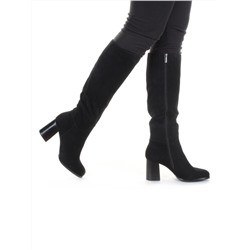 K83-B1 BLACK Сапоги зимние женские (натуральная замша, натуральный мех (евромех)) размер 36