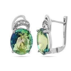 Серьги из серебра мистик кварц синий, Техас