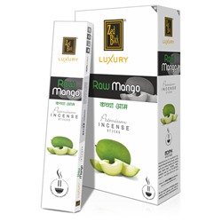 Luxury RAW MANGO Premium Incense Sticks, Zed Black (Лакшери ЗЕЛЕНЫЙ МАНГО премиум благовония палочки, Зед Блэк), уп. 15 г.