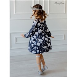 Платье Моана  подснежники на синем