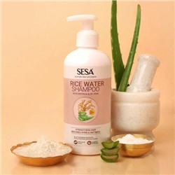 SESA RICE WATER Shampoo with Biotin & Aloe Vera, Ban Labs (Сеса Рисовая вода ШАМПУНЬ с Биотином и Алоэ (алое) Вера, для мягких и блестящих волос, Бан Лабс), 300 мл. - СРОК ГОДНОСТИ ДО 31 ОКТЯБРЯ 2024 ГОДА