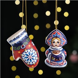 Набор ёлочных игрушек "Машенька и варежка", 6 см