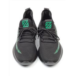 HA107-2 BLACK/GREEN Кроссовки мужские (текстиль) размер