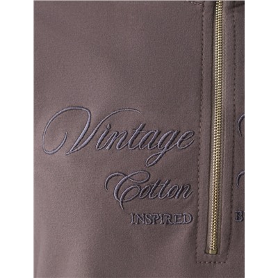 Джемпер с воротом на молнии из футера двухнитки с эластаном