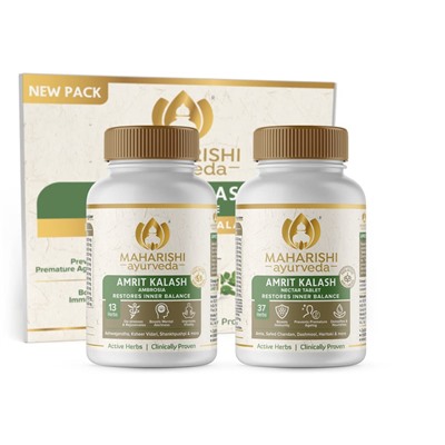 AMRIT KALASH SUGARFREE, Maharishi Ayurveda (АМРИТ КАЛАШ БЕЗ САХАРА, аюрведический комплекс, Махариши Аюрведа), 60 таб + 60 таб.