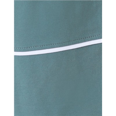 Укороченные брюки из эластичного хлопка с контрастным кантом