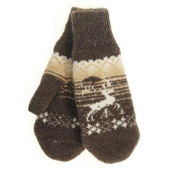 Варежки женские "Олень на закате" КРУГ 3436-1