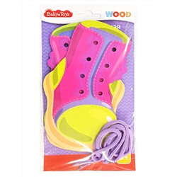 Деревянная шнуровка для детей «Сапожки» Baby Toys