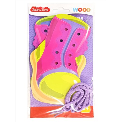Деревянная шнуровка для детей «Сапожки» Baby Toys
