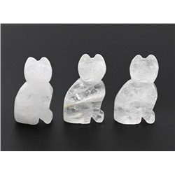 Кошка из камня горный хрусталь 28*18*47мм