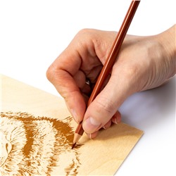 Фанера с рисунком для выжигания по дереву «Котик» (2 штуки)